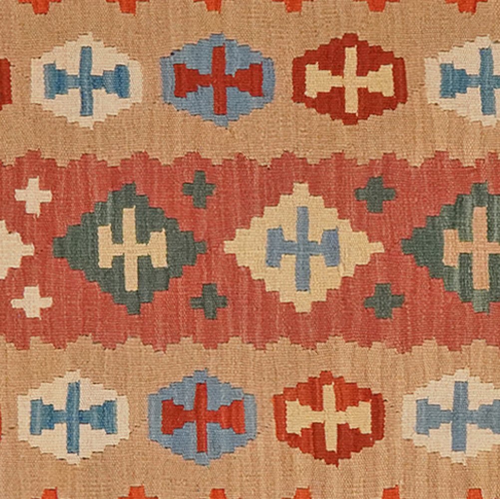 Kelim Gashgai — Handmade, 80x290 cm, Red, 100% Virgin Wool | View 4