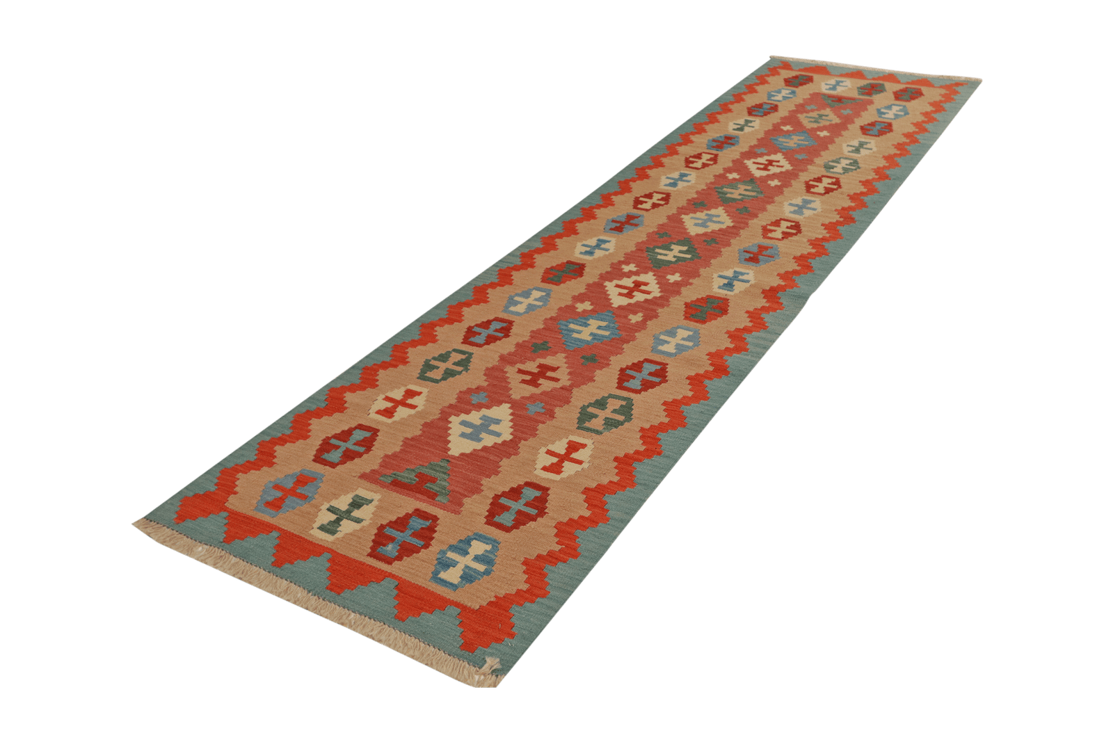 Kelim Gashgai — Handmade, 80x290 cm, Red, 100% Virgin Wool | View 5
