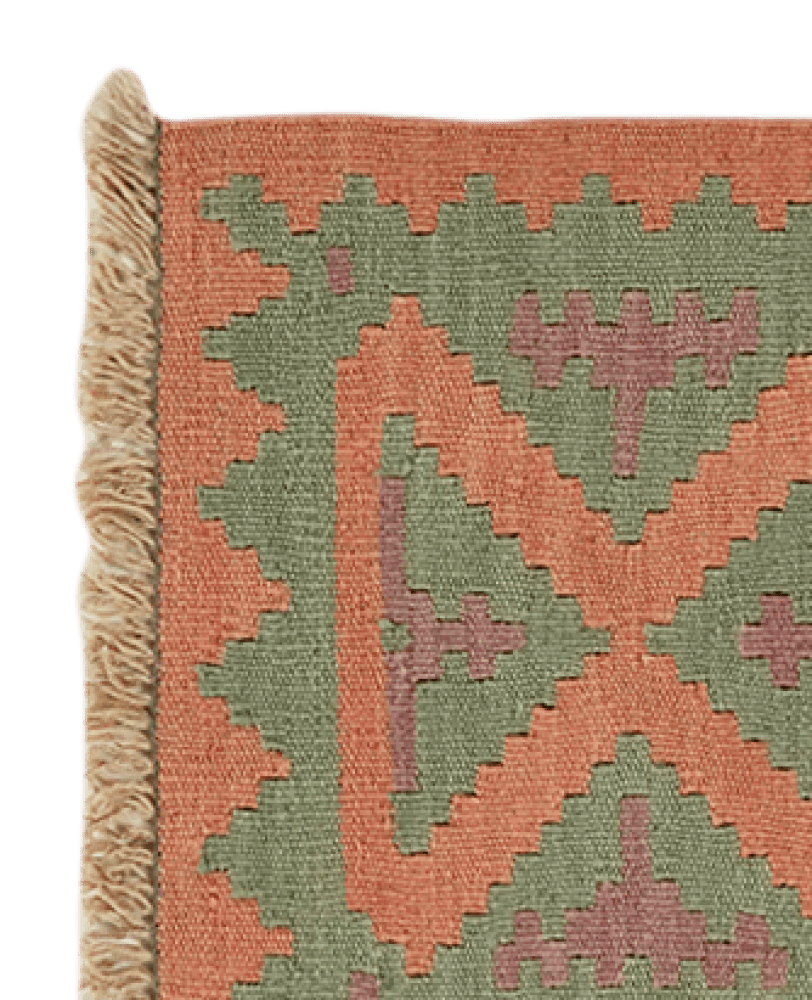 Kelim Gashgai — Handmade, 43x59 cm, Pink, 100% Virgin Wool | View 3