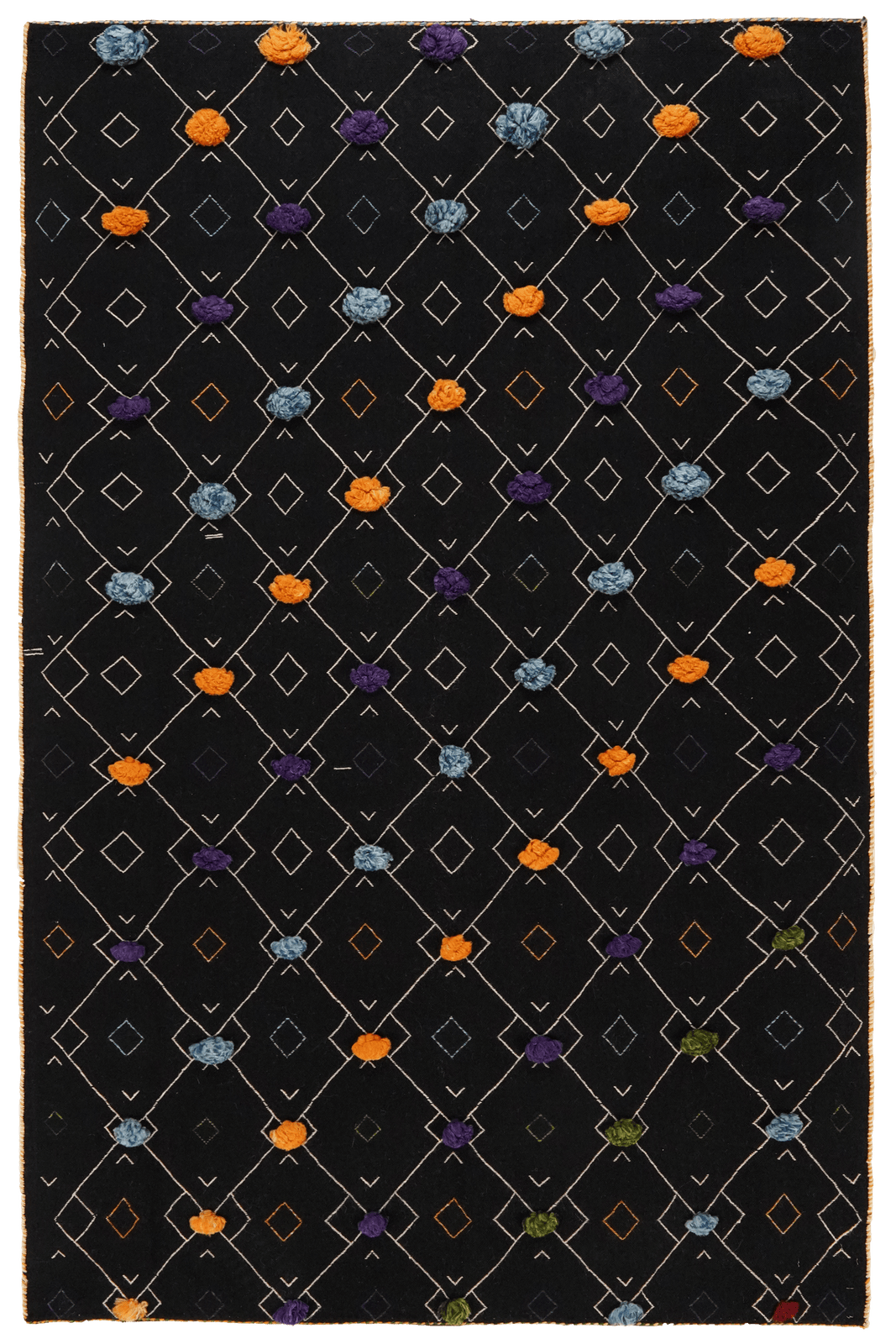 Kelim Gashgai — Handmade, 136x221 cm, Black, 100% Virgin Wool | Main view