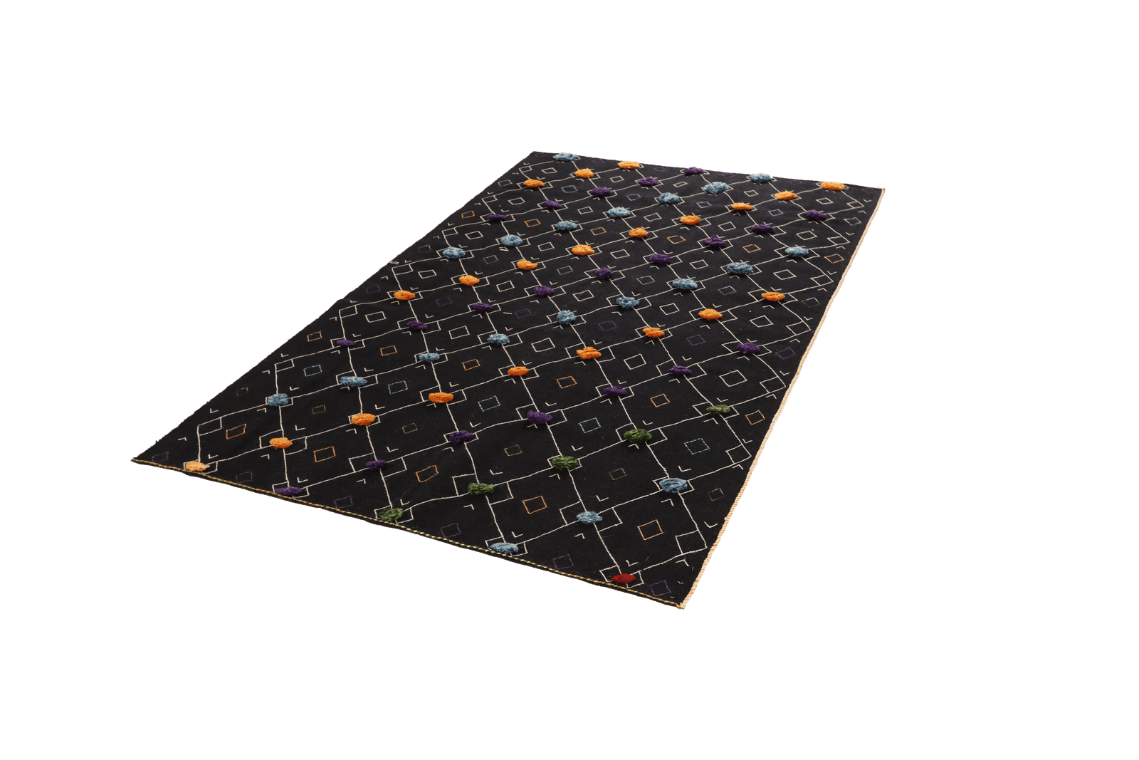Kelim Gashgai — Handmade, 136x221 cm, Black, 100% Virgin Wool | View 6