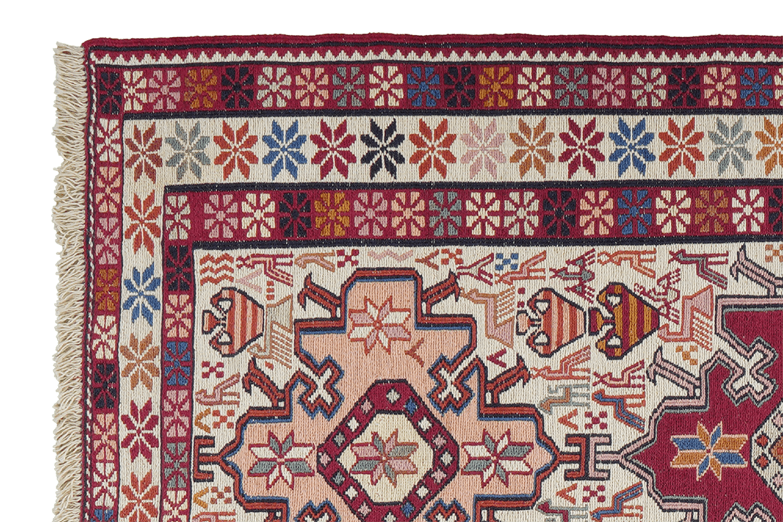 Sumak Shahsavan — Handmade, 78x103 cm, Beige, 100% Virgin Wool | View 3