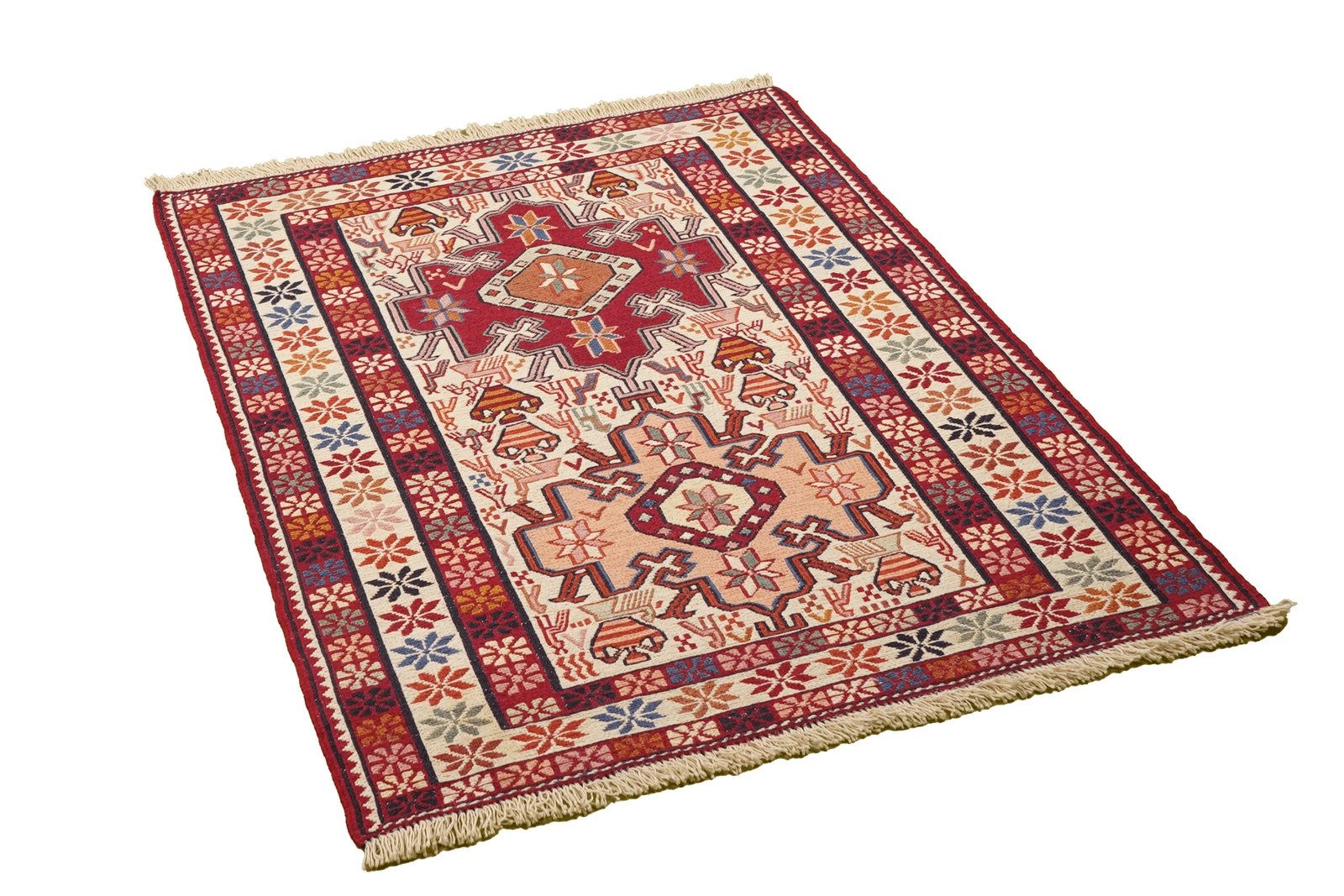 Sumak Shahsavan — Handmade, 78x103 cm, Beige, 100% Virgin Wool | View 4
