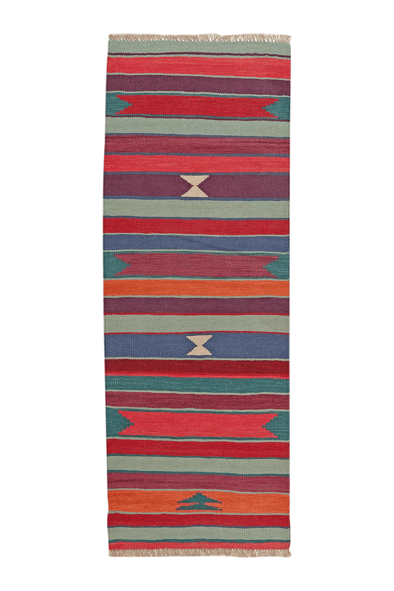 Kelim Gashgai — Handmade, 70x190 cm, Multicolor, 100% Virgin Wool | Main view