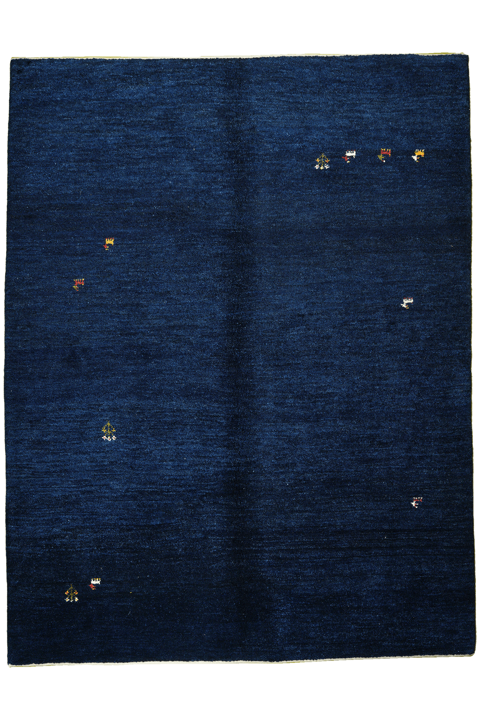 Gabbeh — Hand-knotted, 173x226 cm, Blue, 100% Virgin Wool | Main view