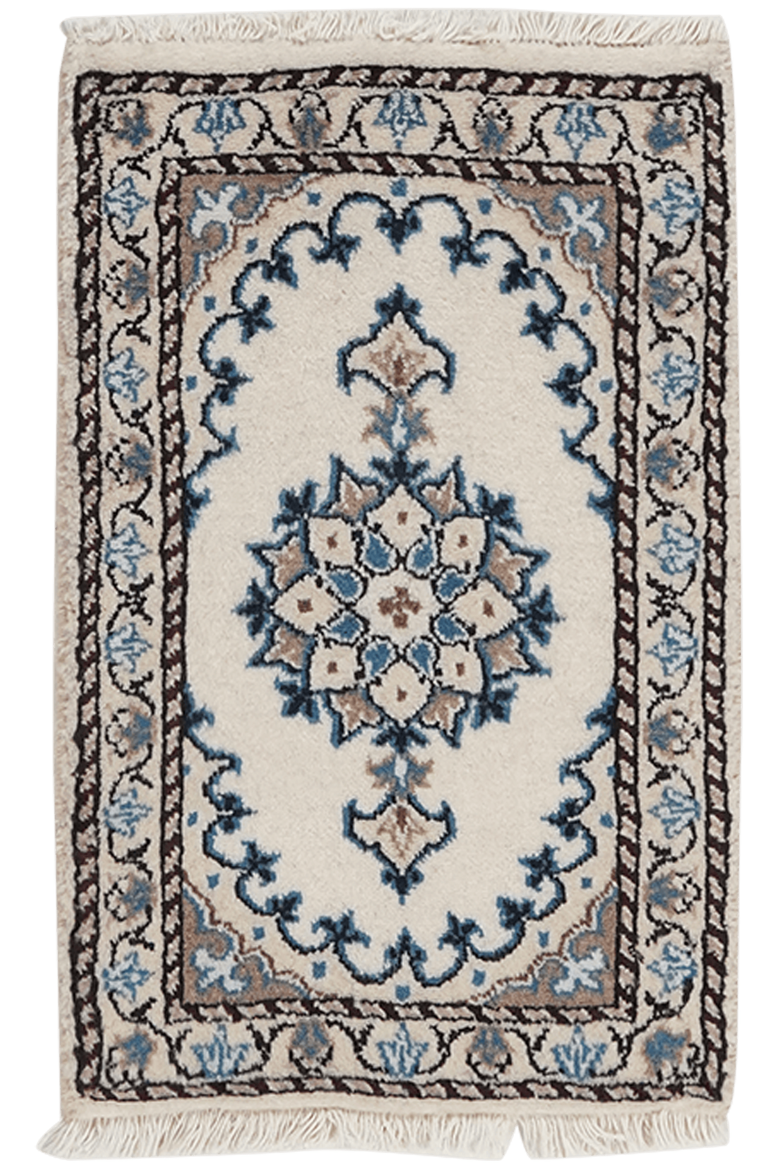 Nain 12La — Hand-knotted, 41x64 cm, Beige, 100% Virgin Wool | Main view