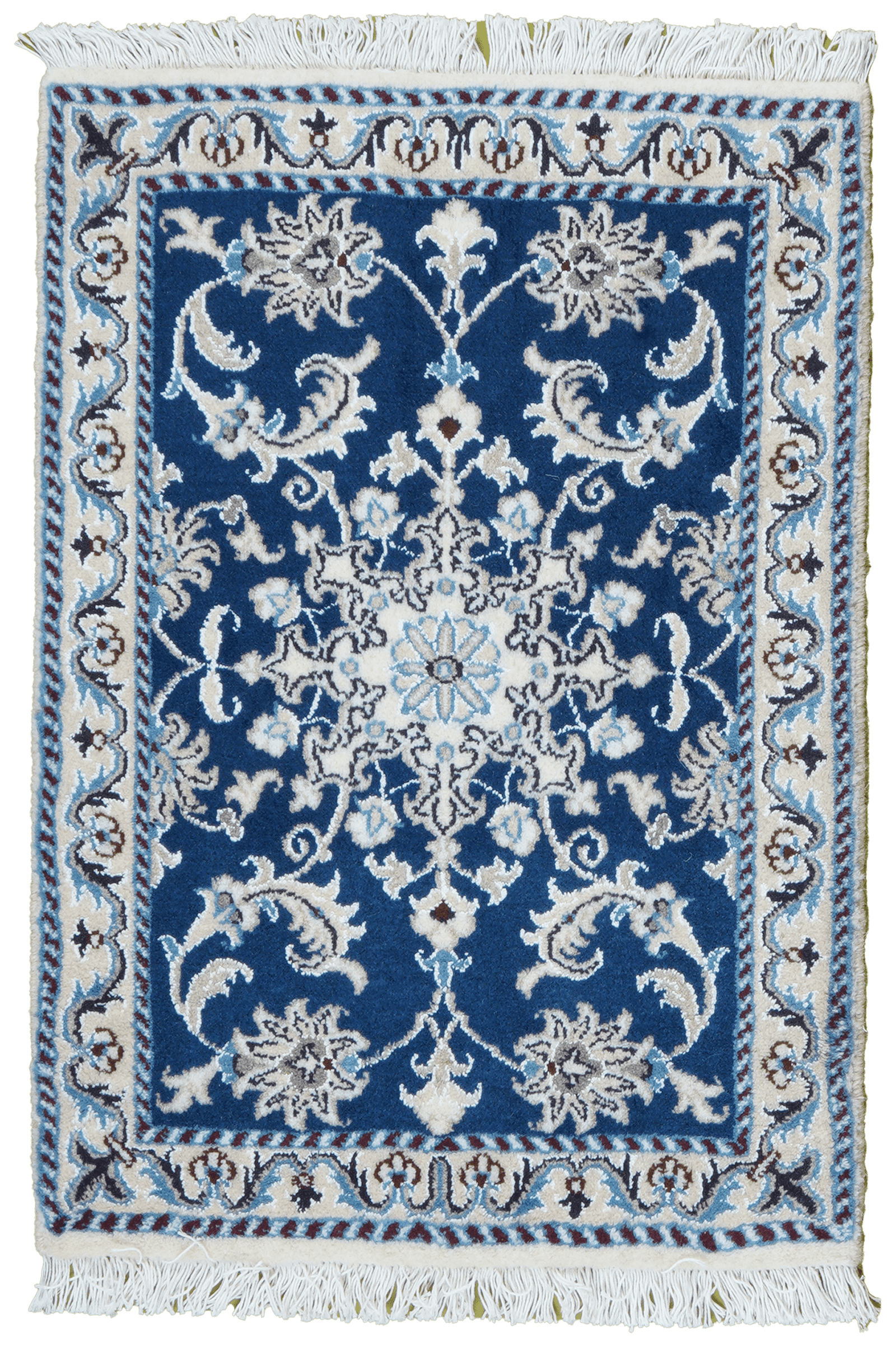 Nain 12La — Hand-knotted, 61x88 cm, Blue, 100% Virgin Wool | Main view