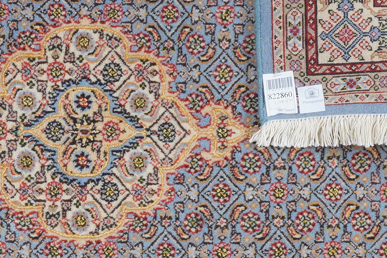 Moud Mahi — Hand-knotted, 77x119 cm, Blue, 100% Virgin Wool | View 6