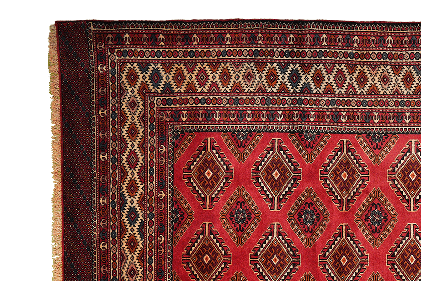 Turkman — Hand-knotted, 213x292 cm, Red, 100% Virgin Wool | View 3