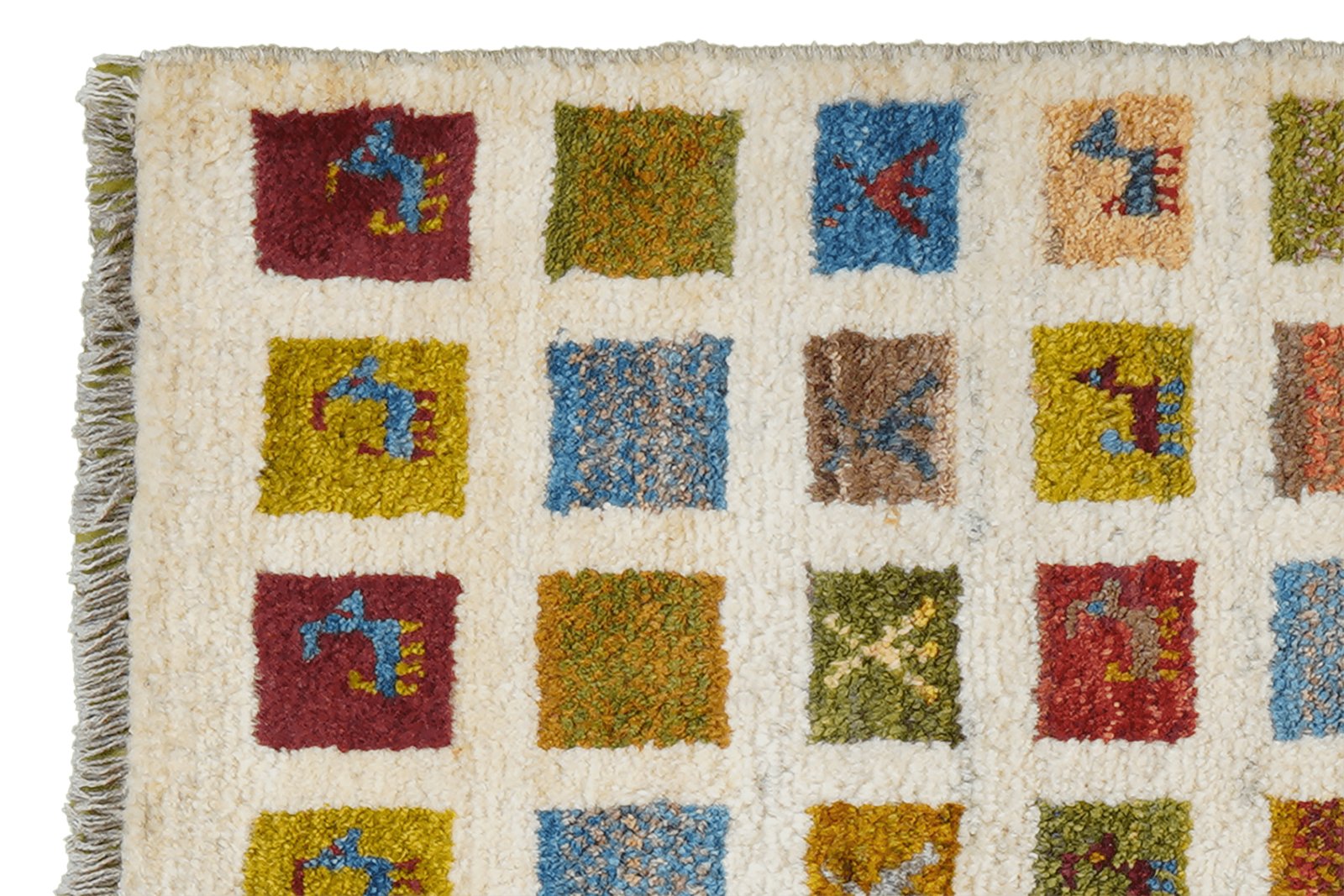 Gabbeh Sonnat — Hand-knotted, 61x88 cm, Beige, 100% Virgin Wool | View 3