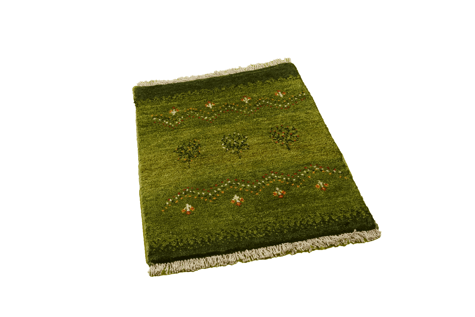 Gabbeh Sonnat — Hand-knotted, 59x89 cm, Green, 100% Virgin Wool | View 4