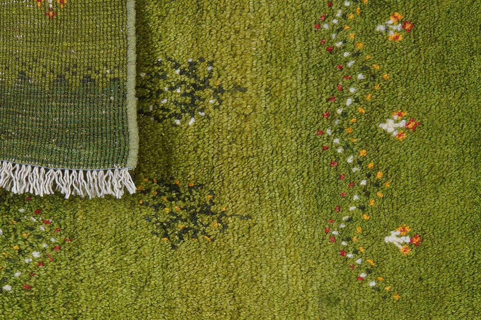 Gabbeh Sonnat — Hand-knotted, 59x89 cm, Green, 100% Virgin Wool | View 6