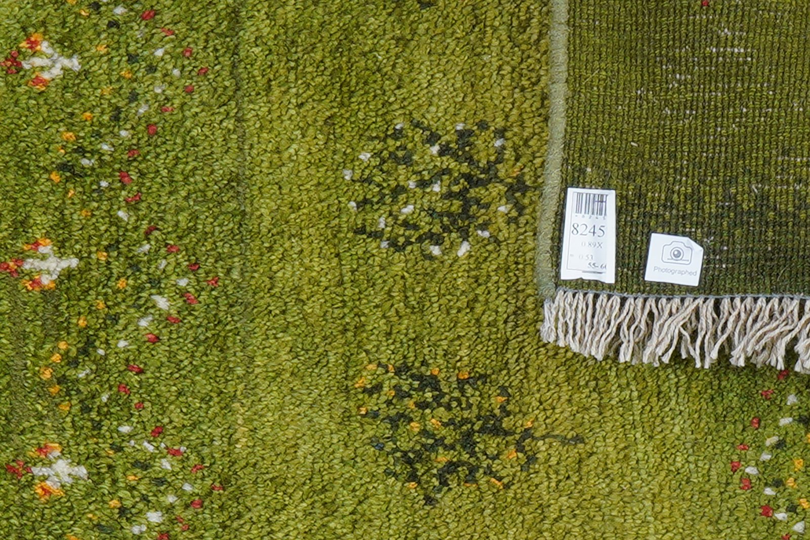 Gabbeh Sonnat — Hand-knotted, 59x89 cm, Green, 100% Virgin Wool | View 7
