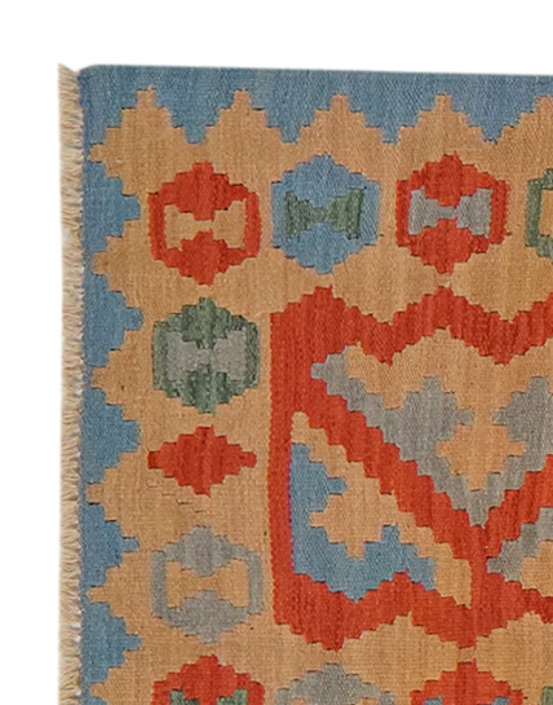 Kelim Gashgai — Handmade, 77x288 cm, Red, 100% Virgin Wool | View 3