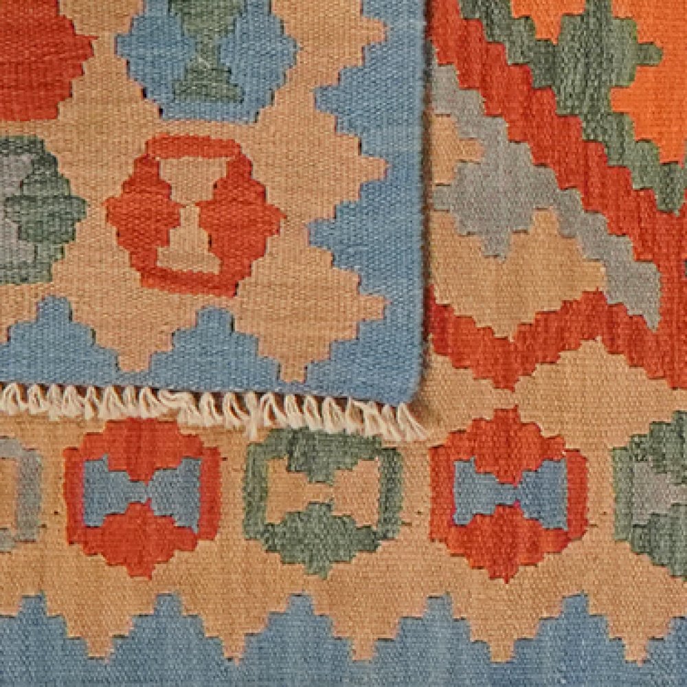 Kelim Gashgai — Handmade, 77x288 cm, Red, 100% Virgin Wool | View 6