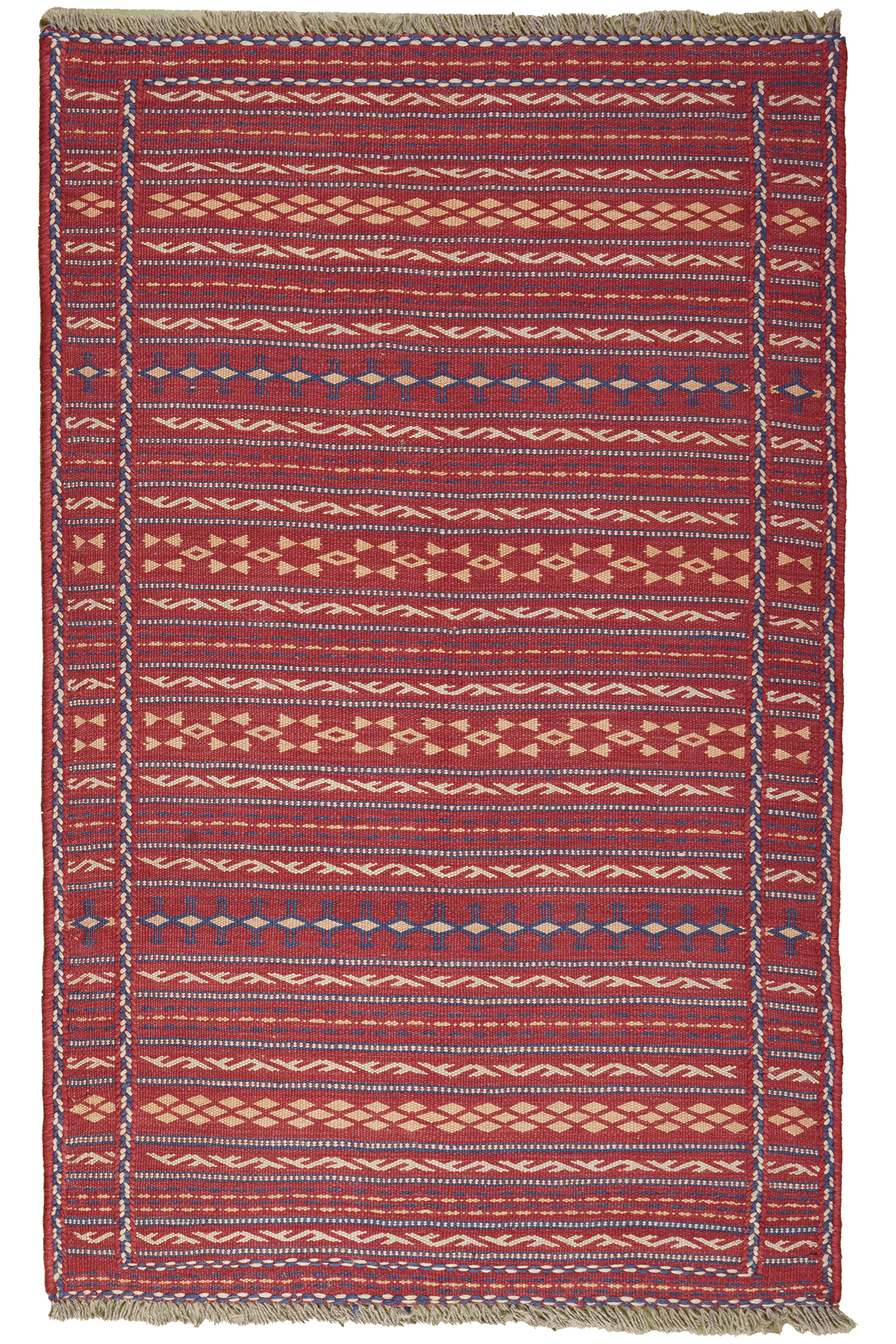 Kelim Kordi — Handmade, 98x157 cm, Red, 100% Virgin Wool | Main view
