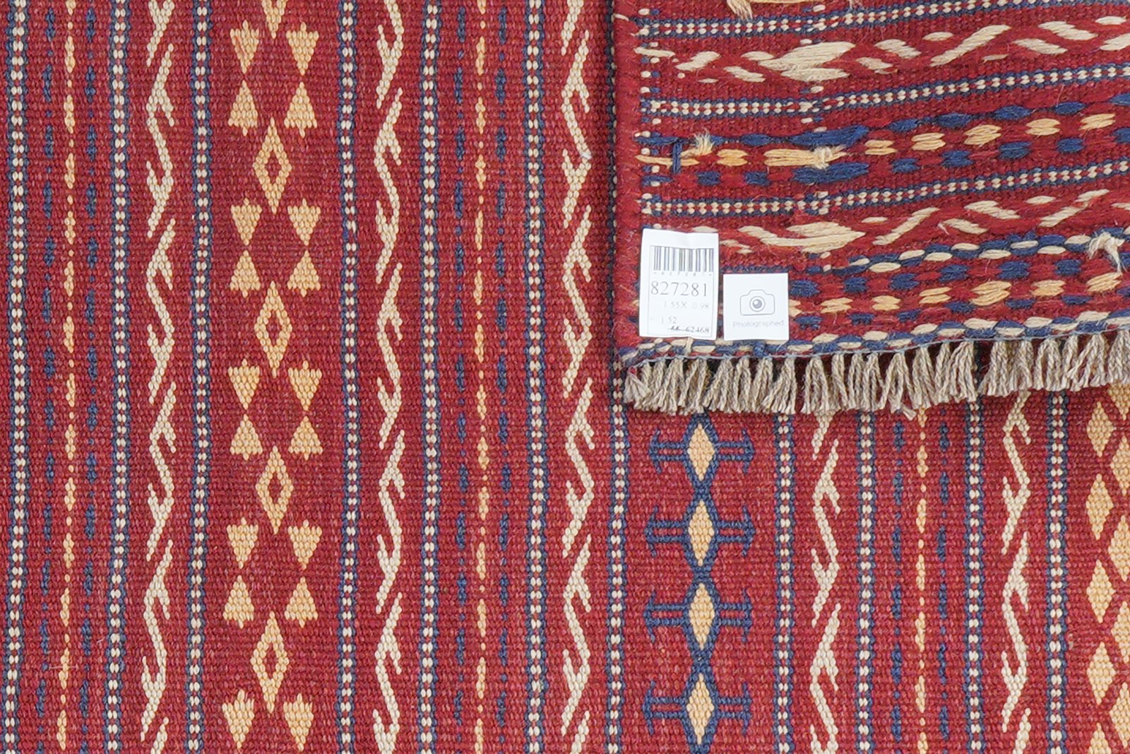 Kelim Kordi — Handmade, 98x155 cm, Red, 100% Virgin Wool | View 5