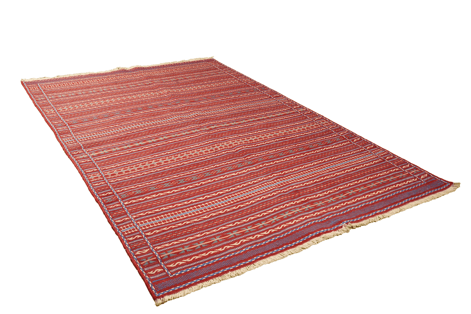Kelim Kordi — Handmade, 167x243 cm, Red, 100% Virgin Wool | View 4