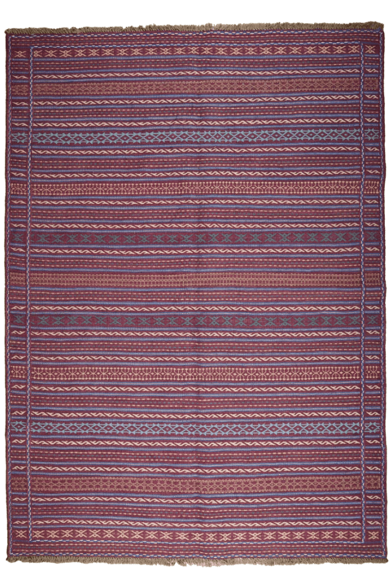 Kelim Kordi — Handmade, 170x238 cm, Violett, 100% Virgin Wool | Main view