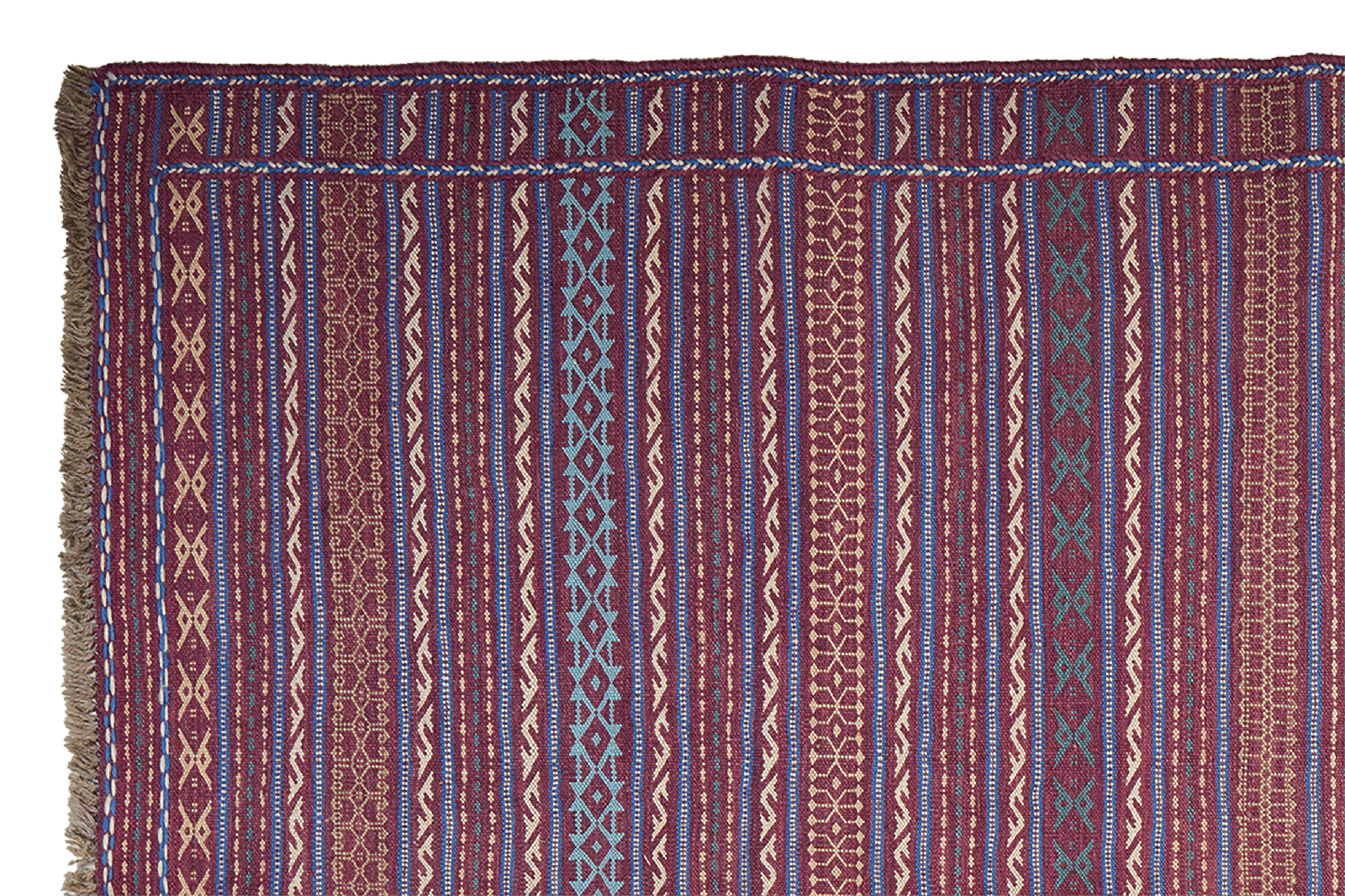 Kelim Kordi — Handmade, 170x238 cm, Violett, 100% Virgin Wool | View 3