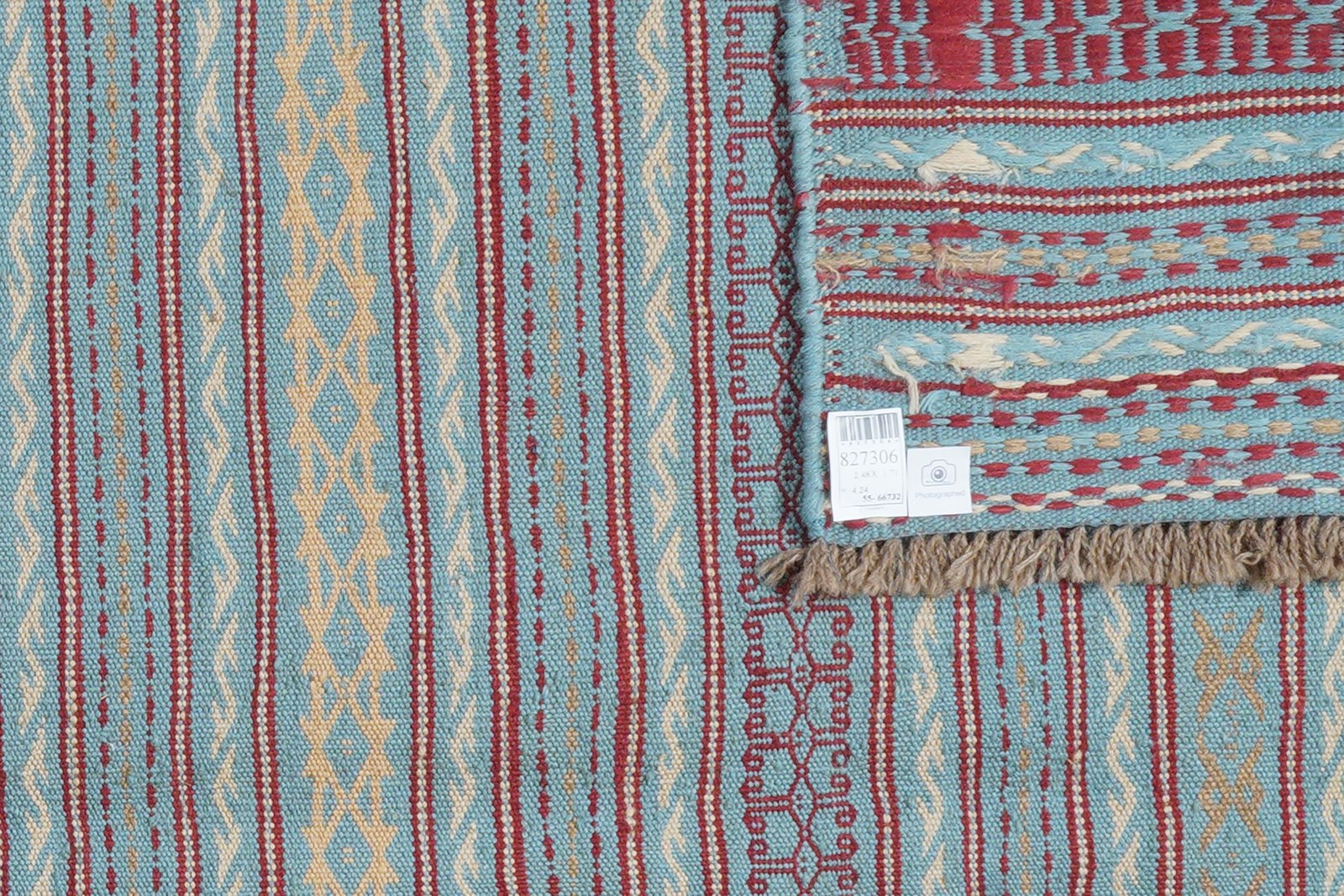 Kelim Kordi — Handmade, 171x248 cm, Blue, 100% Virgin Wool | View 5