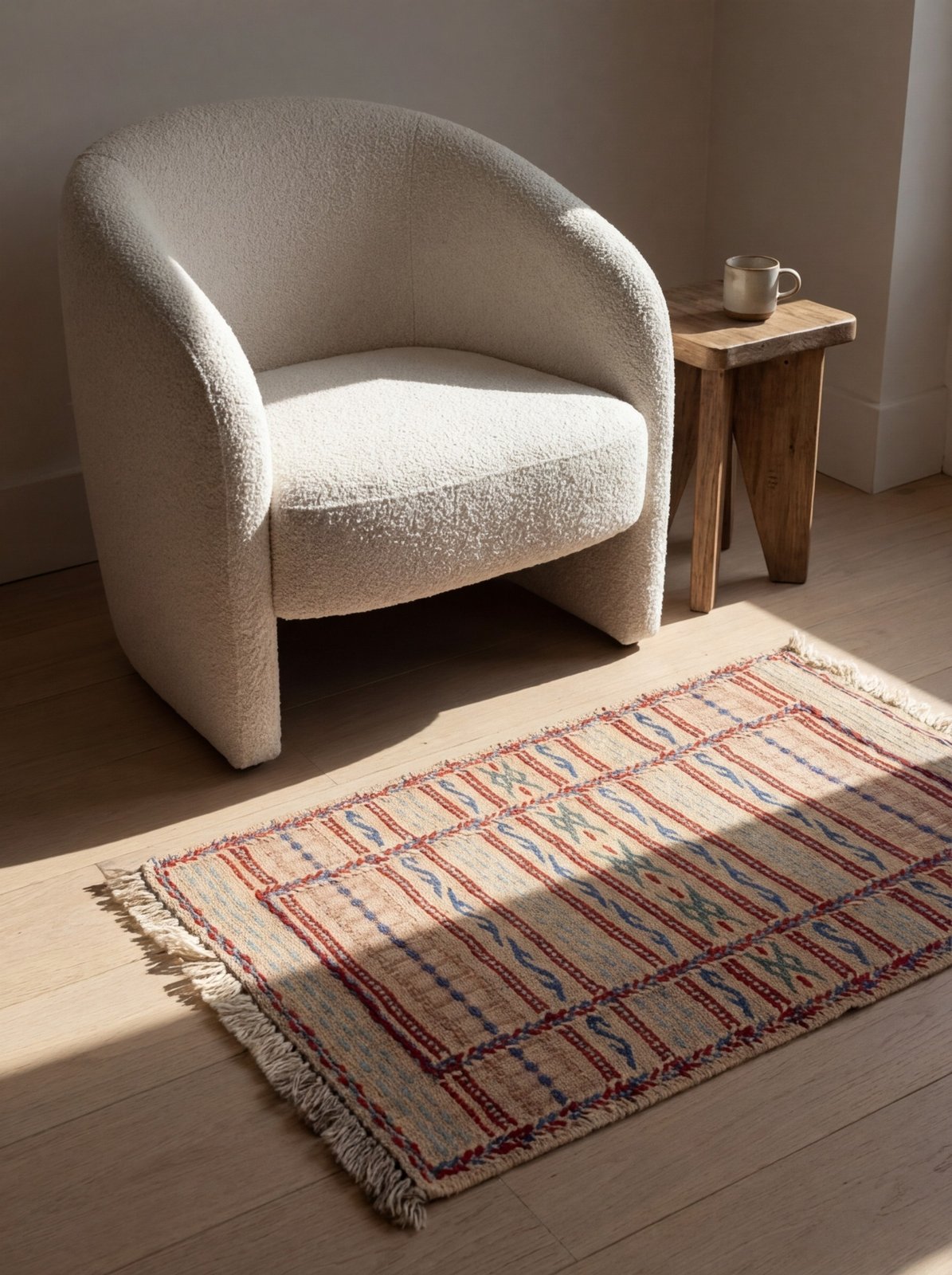 Kelim Kordi — Handmade, 41x59 cm, Beige, 100% Virgin Wool | Detail view