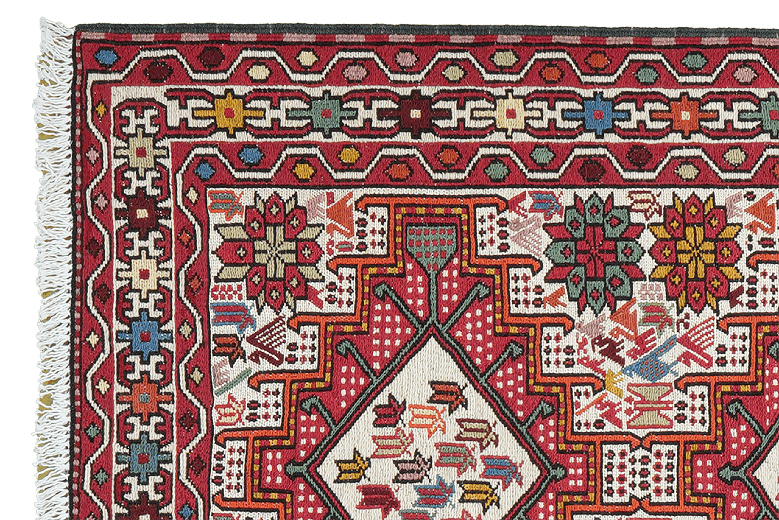 Sumak Shahsavan — Handmade, 79x99 cm, Beige, 100% Virgin Wool | View 3