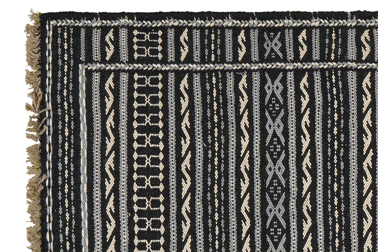 Kelim Kordi — Handmade, 84x121 cm, Black, 100% Virgin Wool | View 3