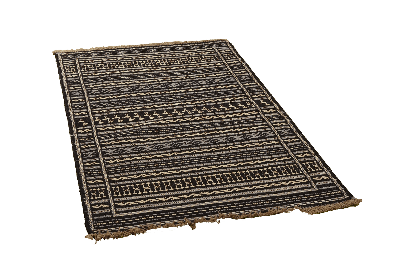 Kelim Kordi — Handmade, 84x121 cm, Black, 100% Virgin Wool | View 4