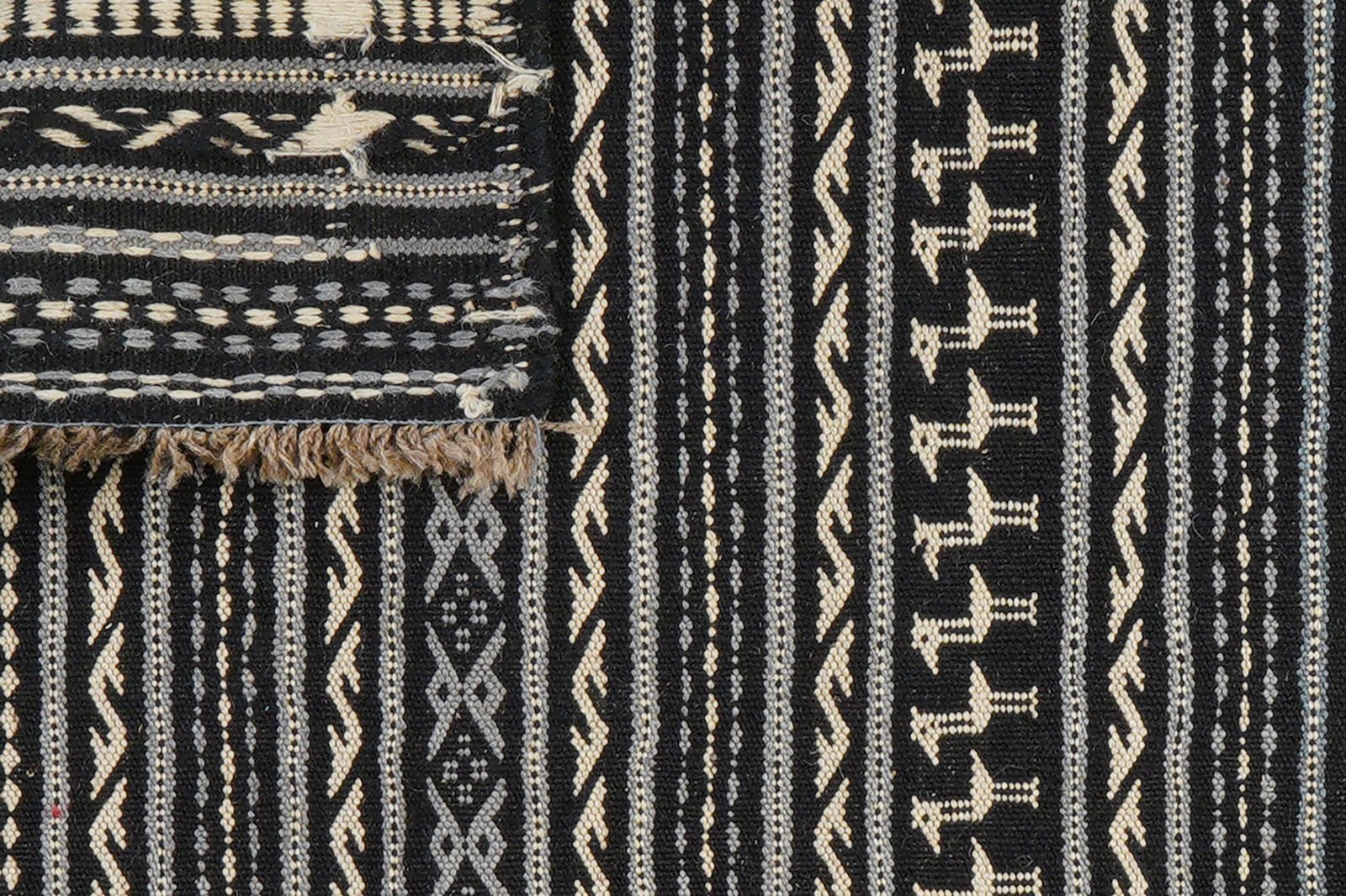 Kelim Kordi — Handmade, 84x121 cm, Black, 100% Virgin Wool | View 7