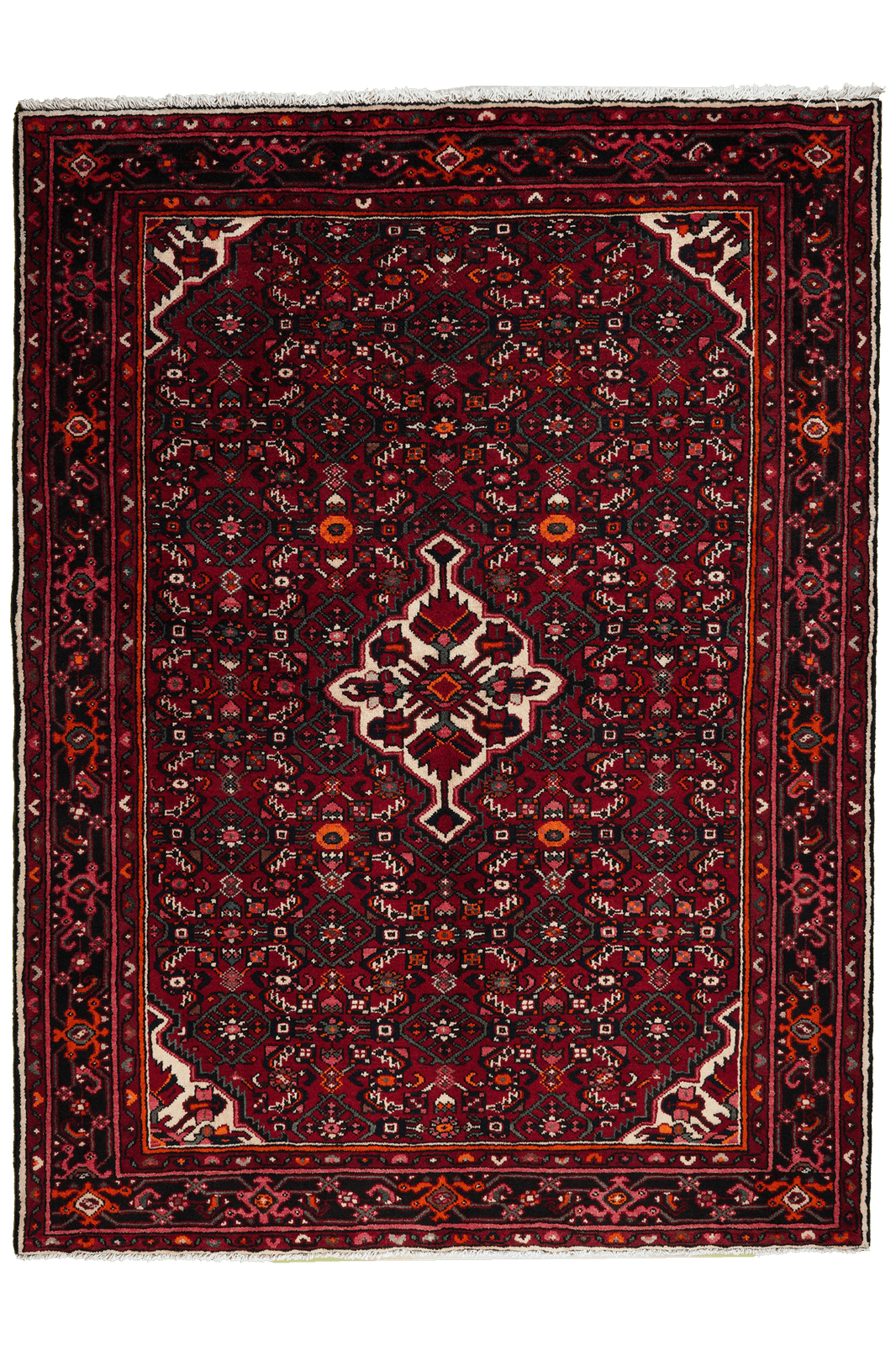 Hosseinabad — Hand-knotted, 161x215 cm, Red, 100% Virgin Wool | Main view