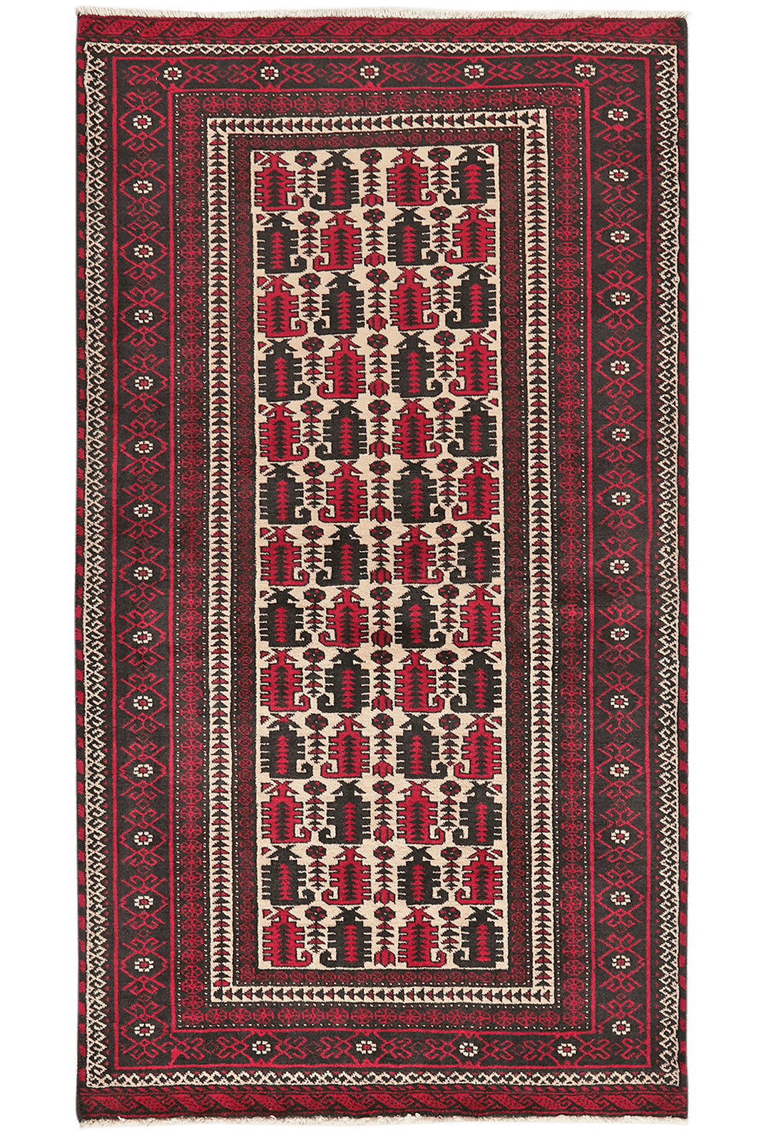 Belutch — Hand-knotted, 99x177 cm, Beige, 100% Virgin Wool | Main view