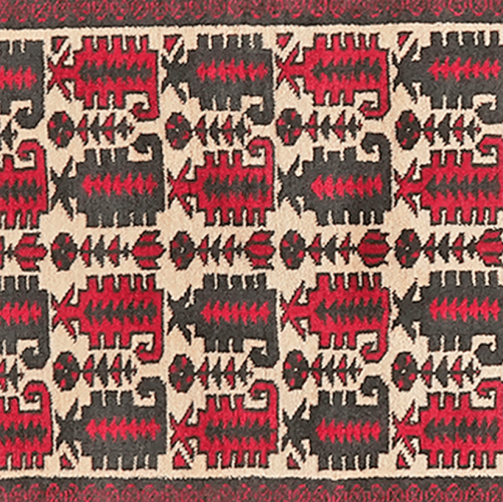 Belutch — Hand-knotted, 99x177 cm, Beige, 100% Virgin Wool | View 4