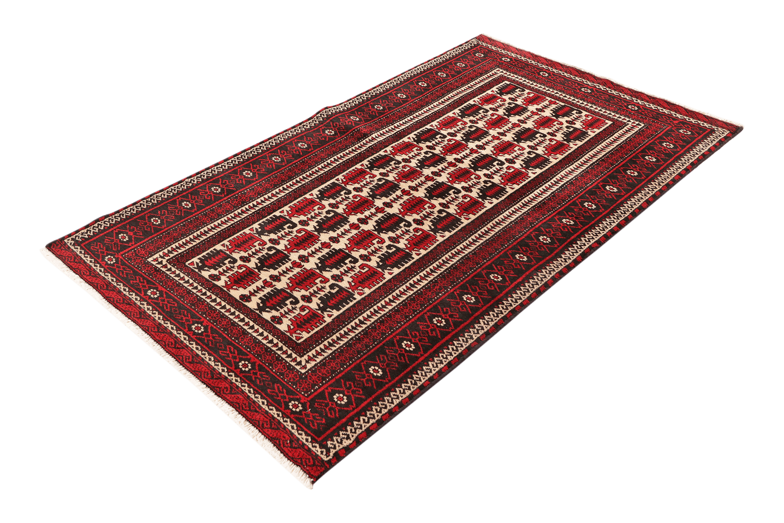 Belutch — Hand-knotted, 99x177 cm, Beige, 100% Virgin Wool | View 5