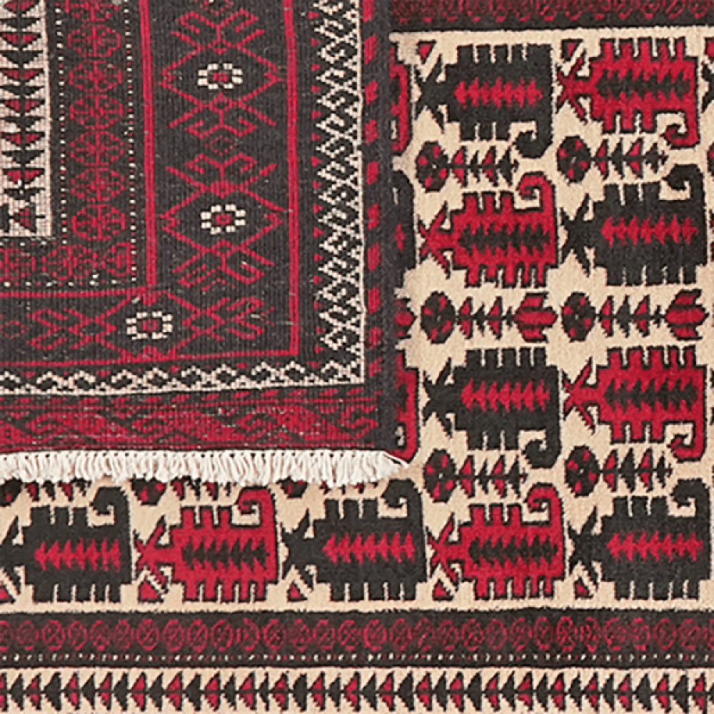 Belutch — Hand-knotted, 99x177 cm, Beige, 100% Virgin Wool | View 6