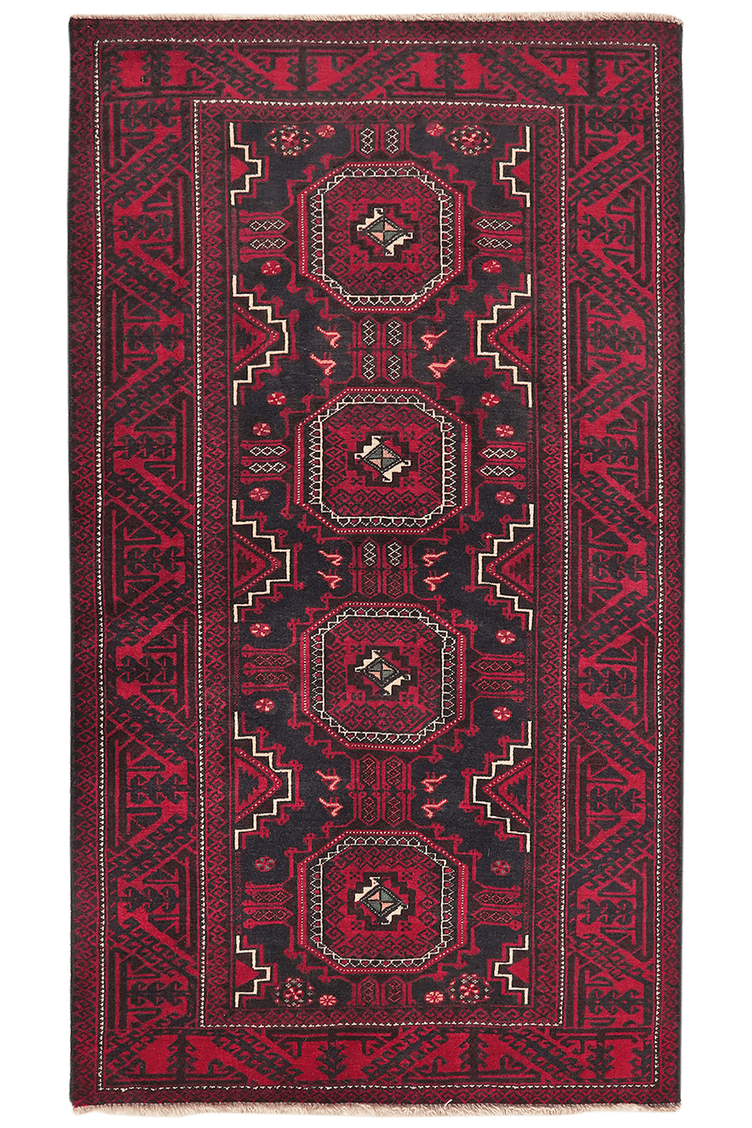Belutch — Hand-knotted, 100x173 cm, Blue, 100% Virgin Wool | Main view