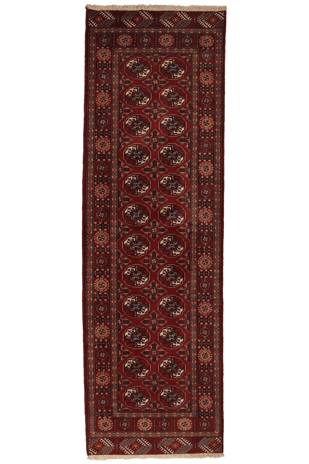 Turkman — Hand-knotted, 87x277 cm, Red, 100% Virgin Wool | Main view