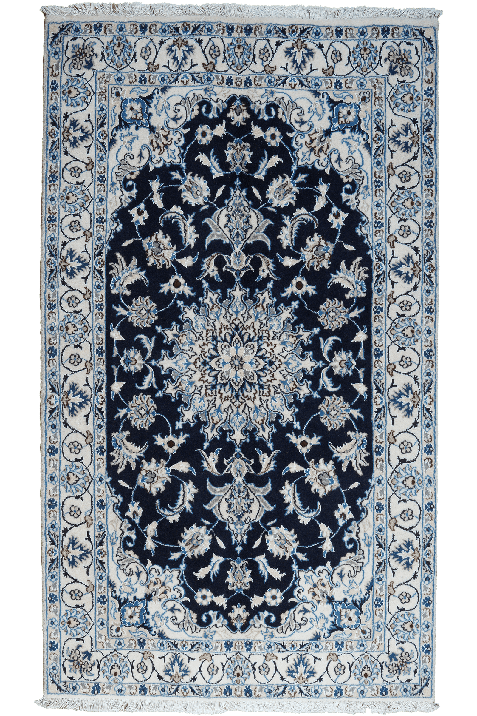 Nain 12La — Hand-knotted, 119x206 cm, Blue, 100% Virgin Wool | Main view