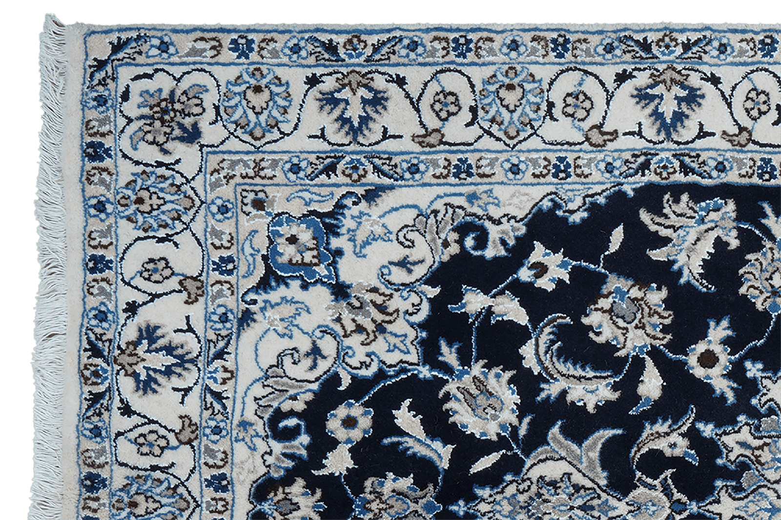 Nain 12La — Hand-knotted, 119x206 cm, Blue, 100% Virgin Wool | View 3