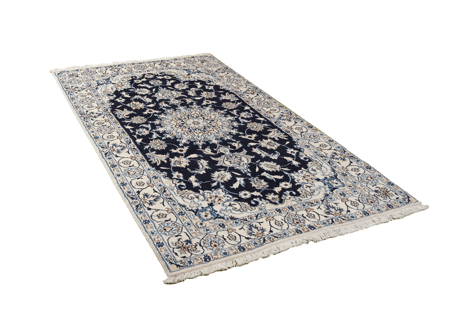 Nain 12La — Hand-knotted, 119x206 cm, Blue, 100% Virgin Wool | View 4