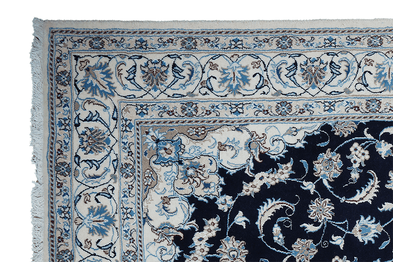 Nain 12La — Hand-knotted, 196x298 cm, Blue, 100% Virgin Wool | View 3