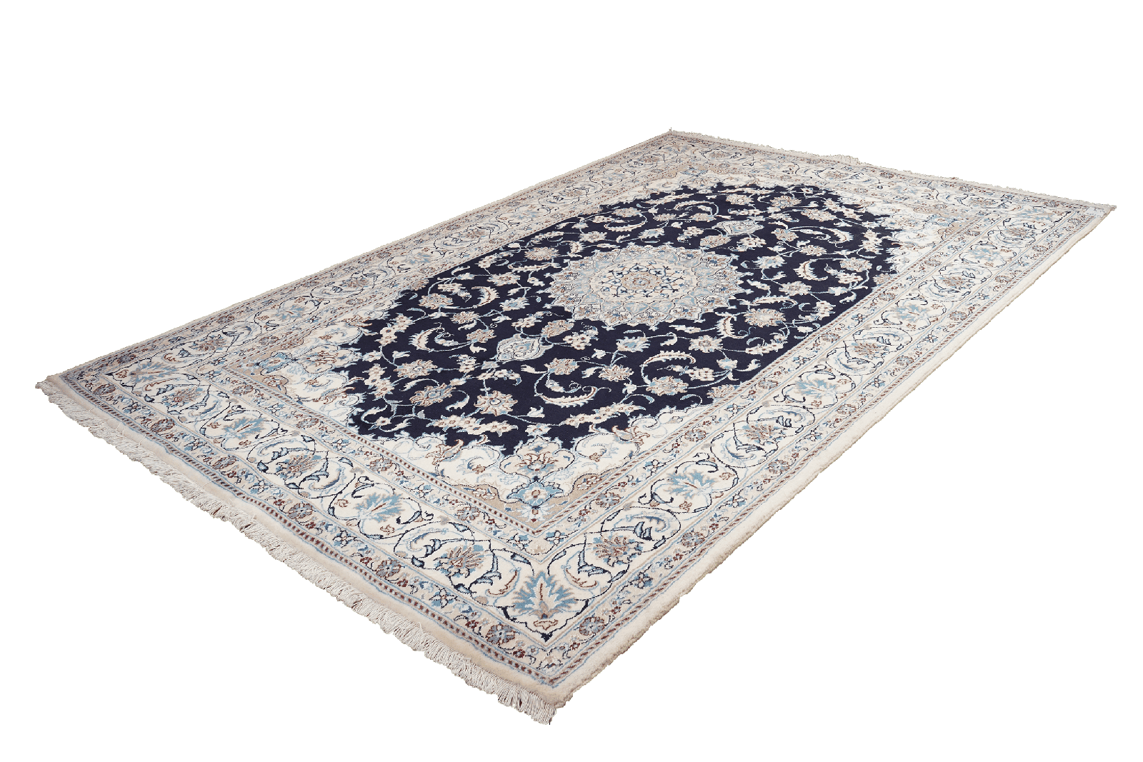 Nain 12La — Hand-knotted, 196x298 cm, Blue, 100% Virgin Wool | View 4