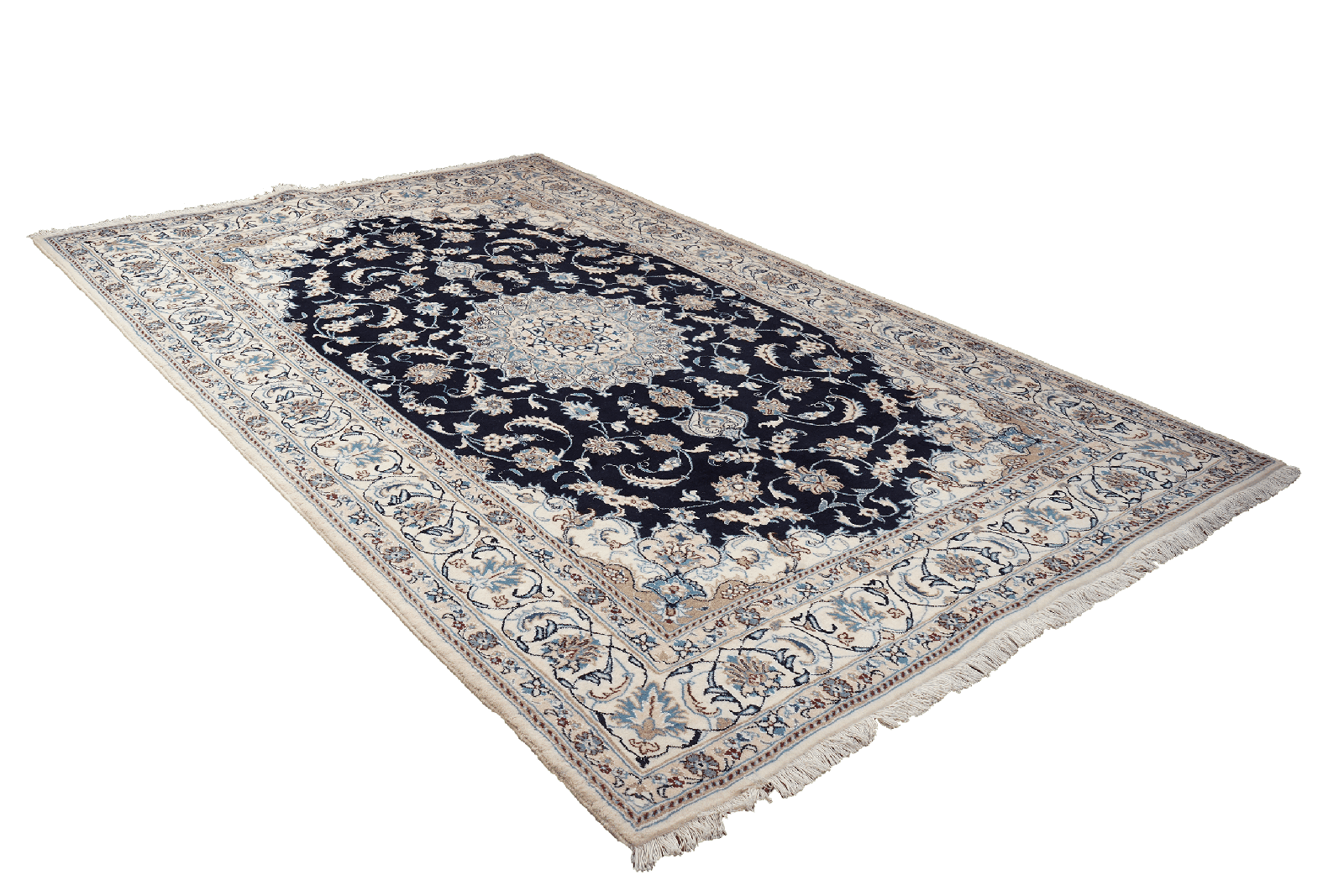 Nain 12La — Hand-knotted, 196x298 cm, Blue, 100% Virgin Wool | View 5