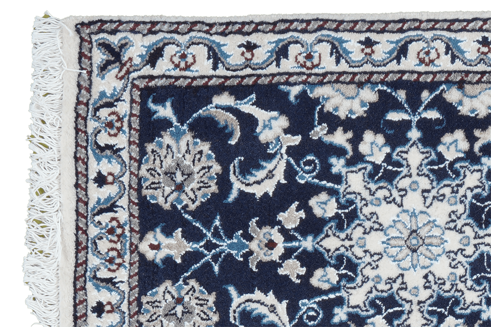 Nain 12La — Hand-knotted, 57x90 cm, Blue, 100% Virgin Wool | View 3