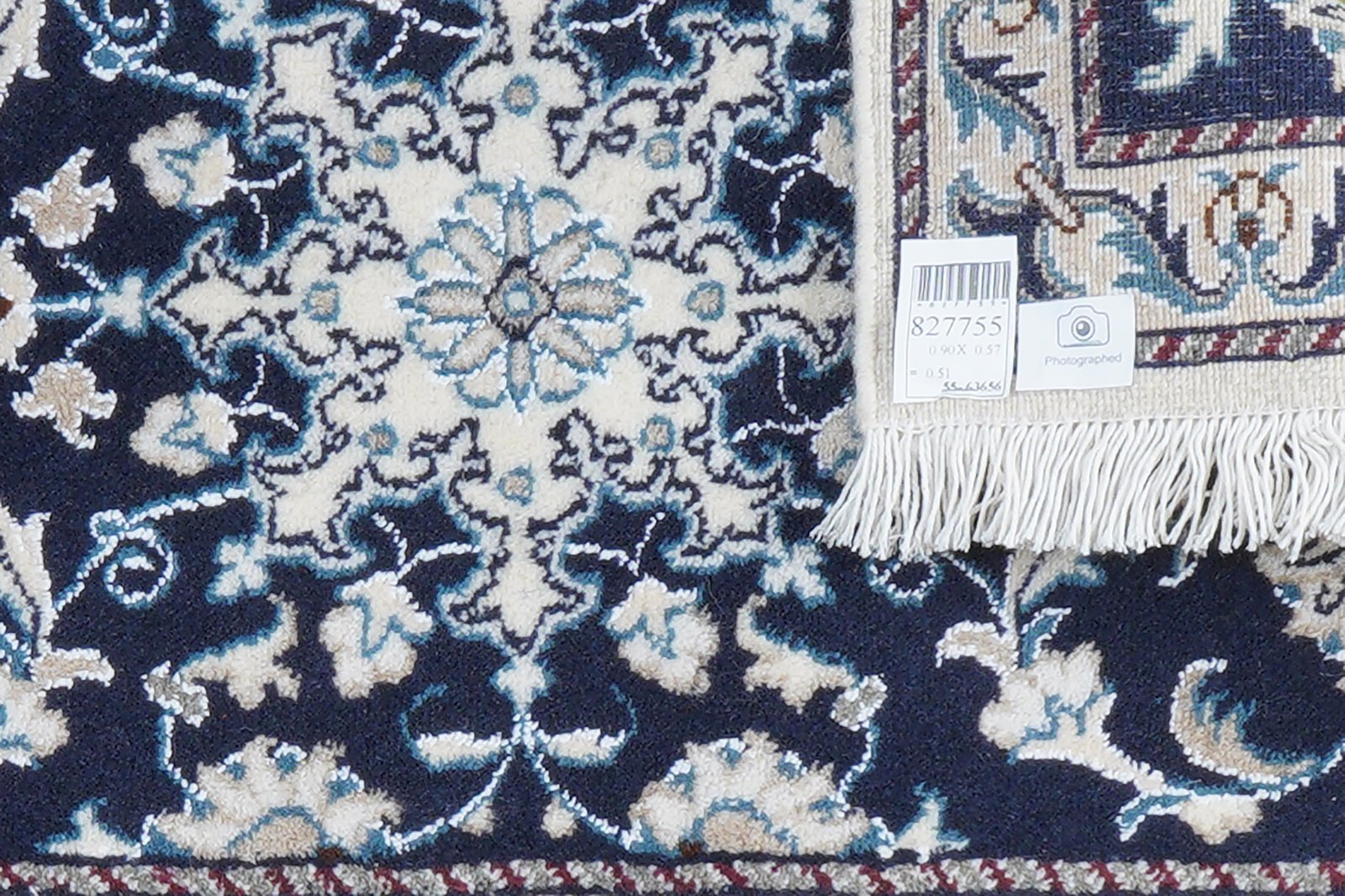 Nain 12La — Hand-knotted, 57x90 cm, Blue, 100% Virgin Wool | View 8