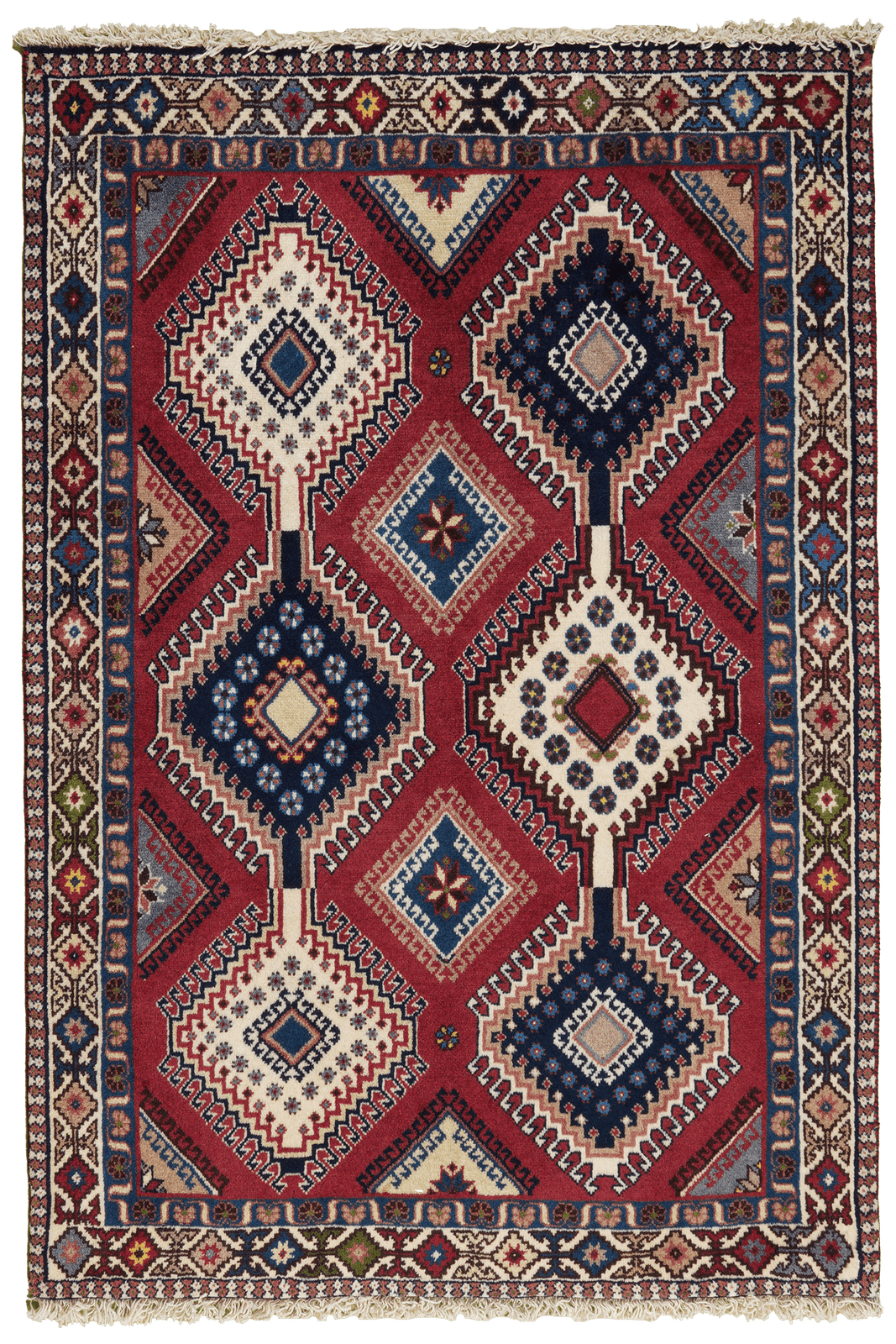 Yalameh — Hand-knotted, 101x147 cm, Red, 100% Virgin Wool | Main view