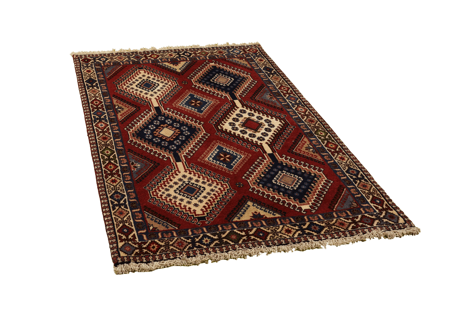 Yalameh — Hand-knotted, 101x147 cm, Red, 100% Virgin Wool | View 4