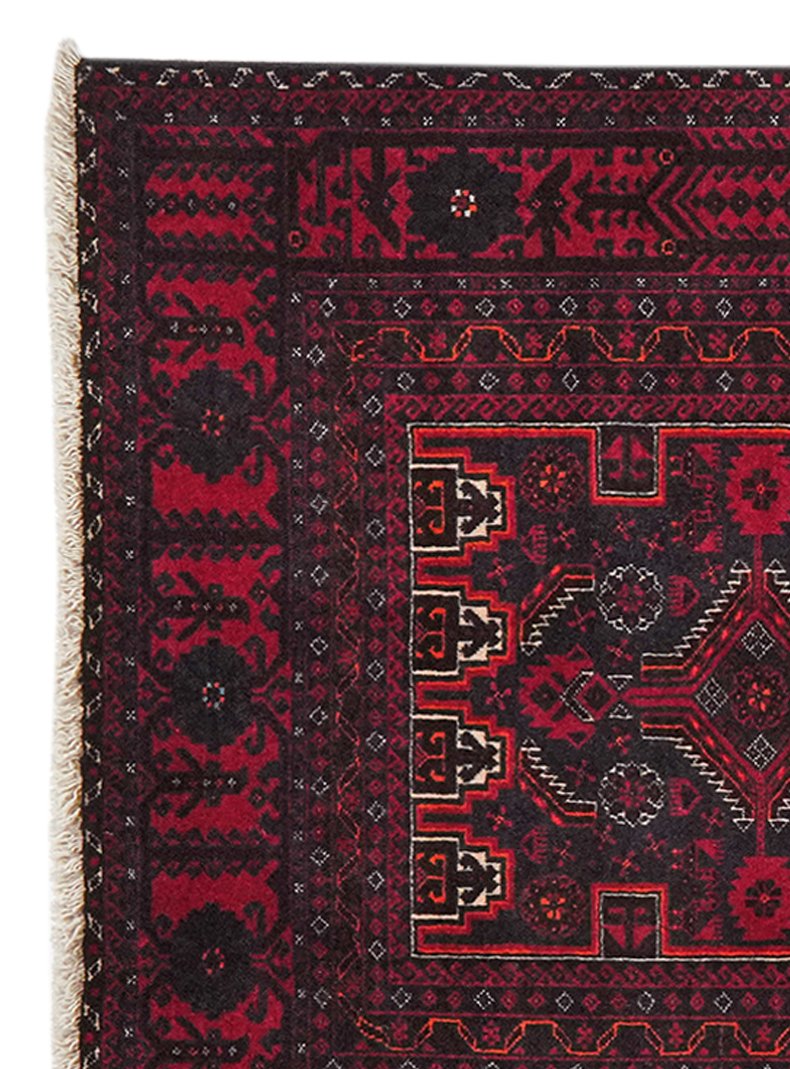 Belutch — Hand-knotted, 106x205 cm, Black, 100% Virgin Wool | View 3