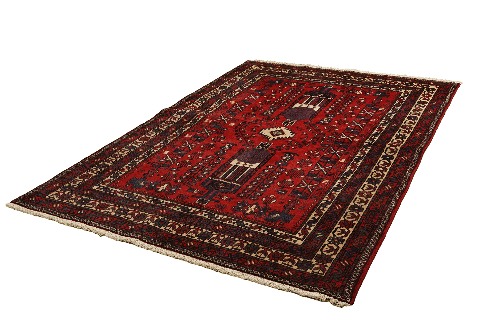 Afshar — Hand-knotted, 157x230 cm, Red, 100% Virgin Wool | View 4