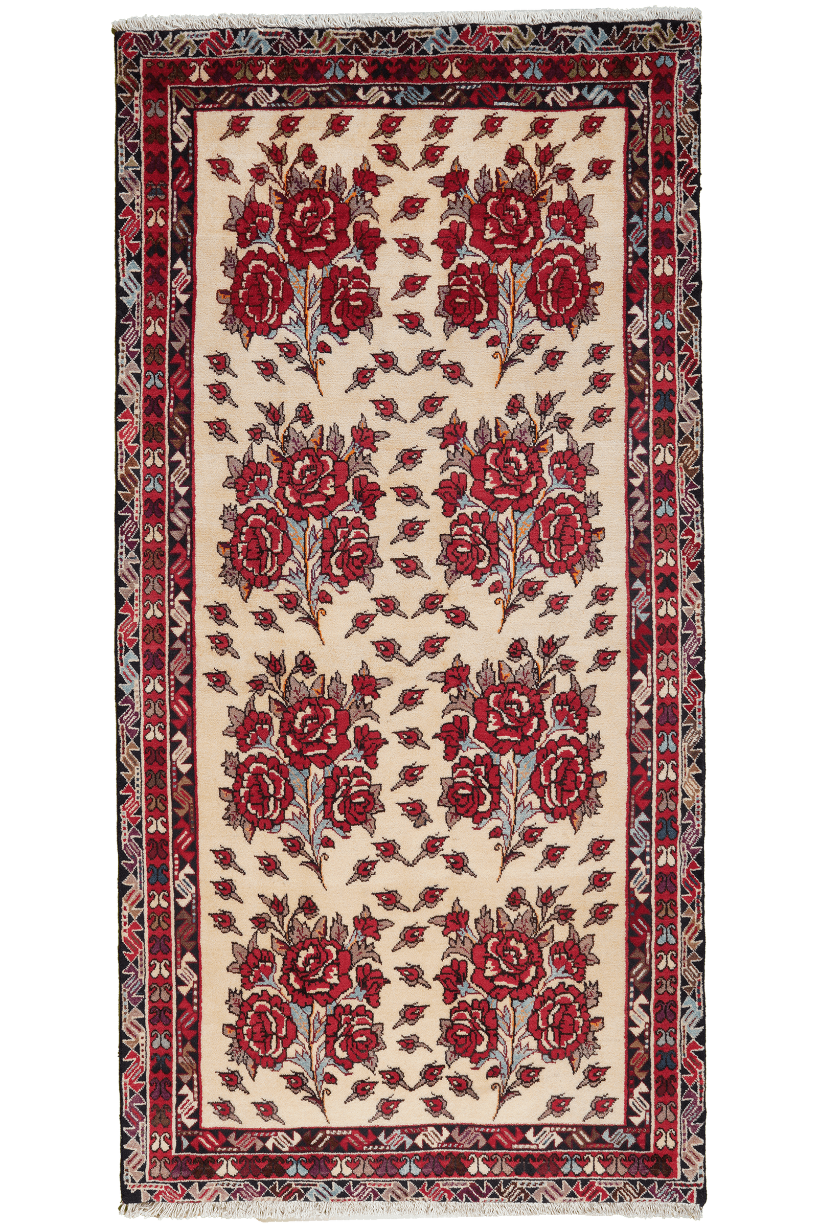 Afshar — Handgefertigt, 222x111 cm, Rot, 100% Virgin Wool | Main view